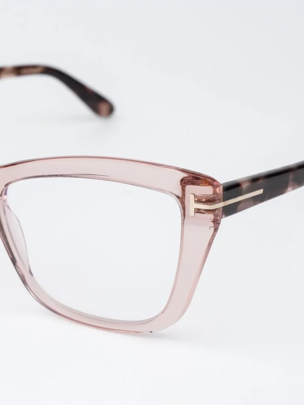 Tom Ford Women Eyeglasses Transparent Pink Cat Eye FT5826-B 072 NEW AUTHENTIC